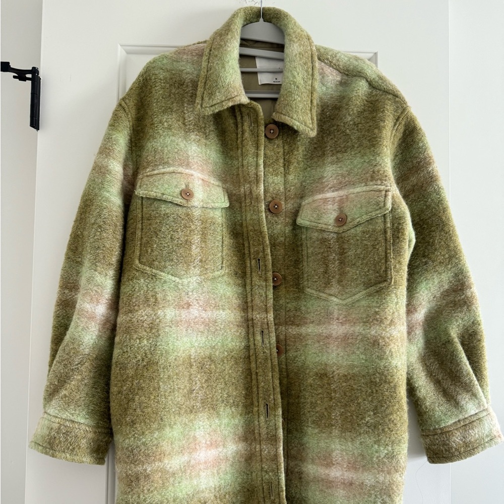 Long sherpa fleece T-shirt jacket